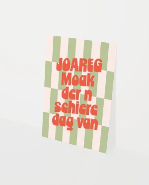 Heyday - Wenskaart - Verjaardagskaart - Gronings - Joareg. Maak der 'n schiere dag van