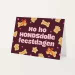 Heyday - Wenskaart - Kerstkaart - Honden kerstkaart - Ho ho hondsdolle feestdagen