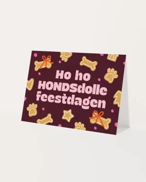 Heyday - Wenskaart - Kerstkaart - Honden kerstkaart - Ho ho hondsdolle feestdagen