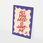 Heyday - Wenskaart - Liefdeskaart - Valentijnskaart - All you need is me