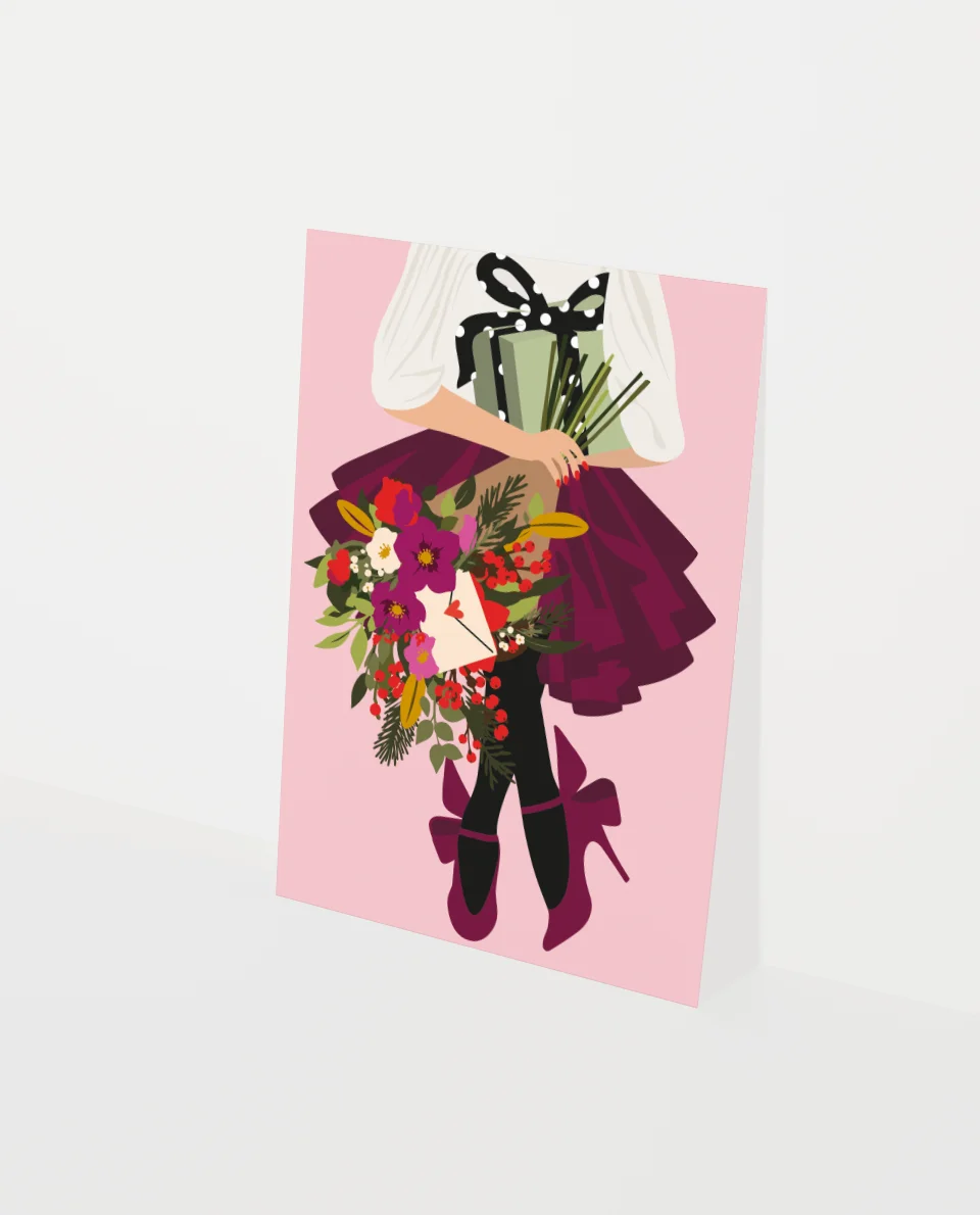 Heyday - Wenskaart - Kerstkaart - La Fleur - Bloemen - Blanco