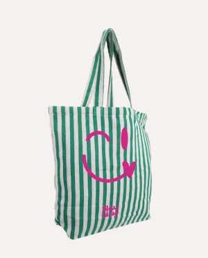 Heyday - Bag - Tas - Tote bag - Smiley - Strepen - Grass - Groen