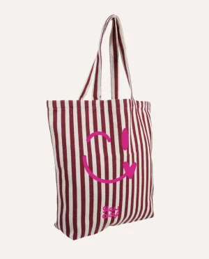 Heyday - Bag - Tas - Tote bag - Smiley - Strepen - Burgundy