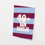 Heyday - Verjaardagskaart - 40+ een beetje - Wenskaart -Strepen patroon - Leeftijdskaart