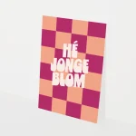 Heyday - Verjaardagskaart - Hé jonge blom - Wenskaart - Compliment - Blokkenpatroon - Checkered print