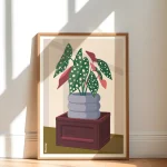 Heyday - Poster - Stippenplant - Nieuwe woning poster - Begonia corallina -Plantenposter - Botanisch