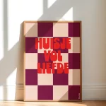 Heyday - Poster - Huisje vol liefde - Nieuwe woning poster - Burgundy