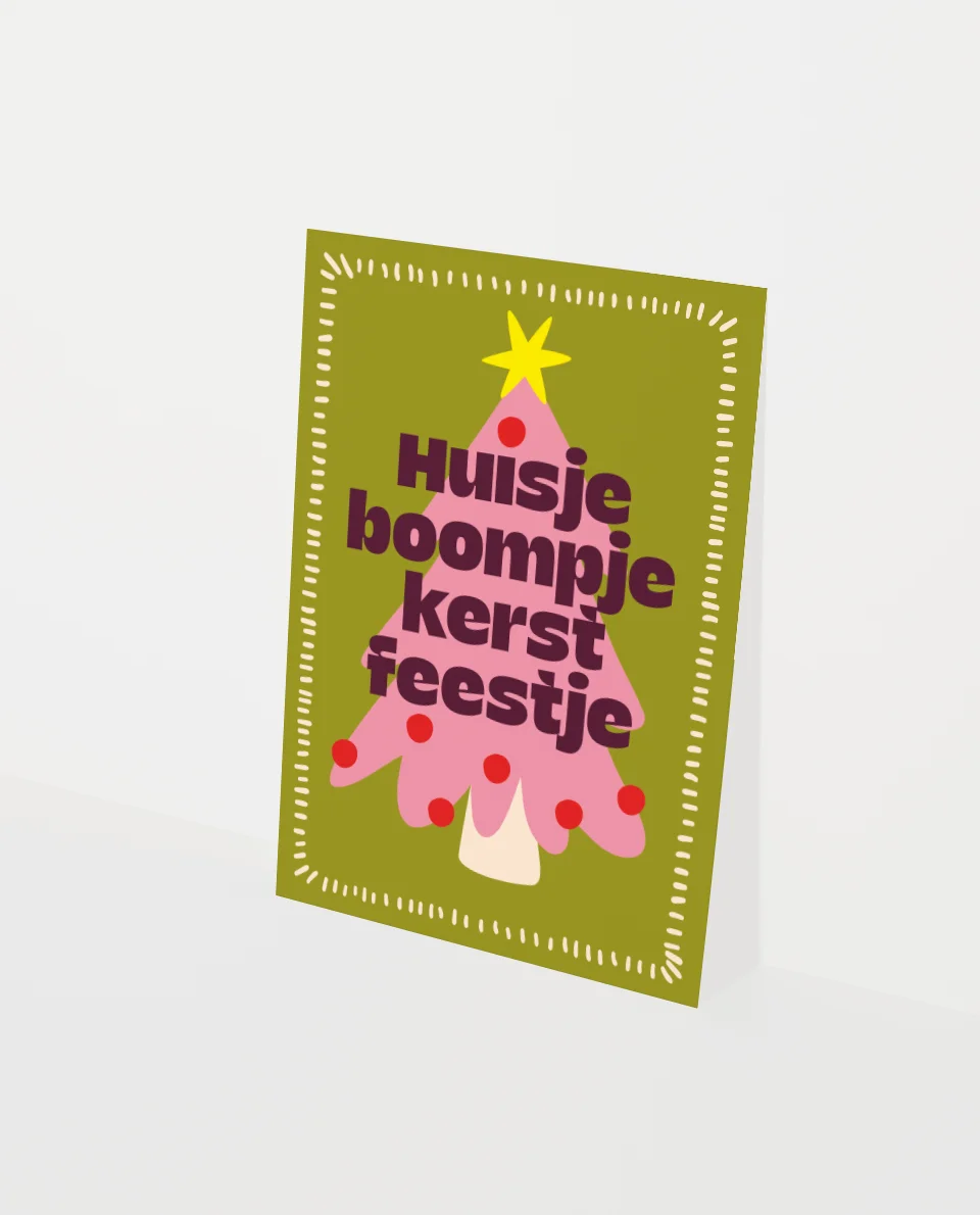 Heyday - Wenskaart - Kerstkaart - Huisje boompje kerstfeestje