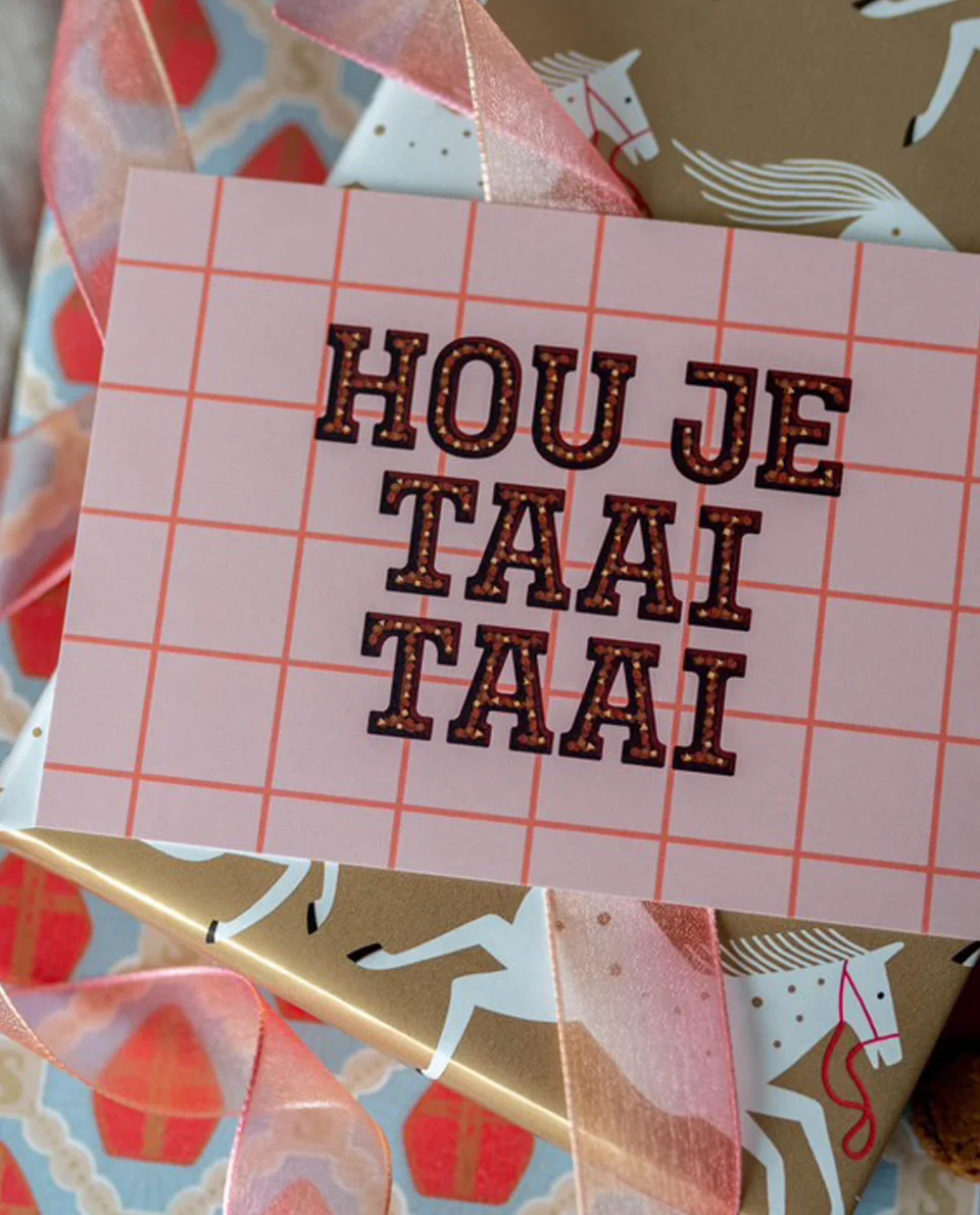 heyday-wenskaarten-krt0078-taai taai-02 Heyday - Wenskaart - Sinterklaaskaart - Hou je taai taai - Chocoladeletters
