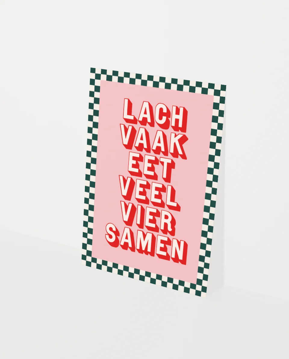 Heyday - Kerstkaart - Wenskaart - Lach vaak eet veel vier samen