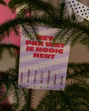 Heyday - Kerstkaart - Wenskaart - Pak wat je nodig hebt - Kerst - Afscheurkaart