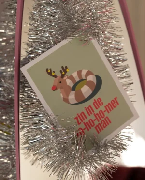 Heyday - Kerstkaart - Wenskaart - Zin in de zo-ho-ho-mer man - Rendier - Zwemband