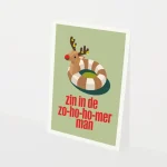 Heyday - Kerstkaart - Wenskaart - Zin in de zo-ho-ho-mer man - Rendier - Zwemband