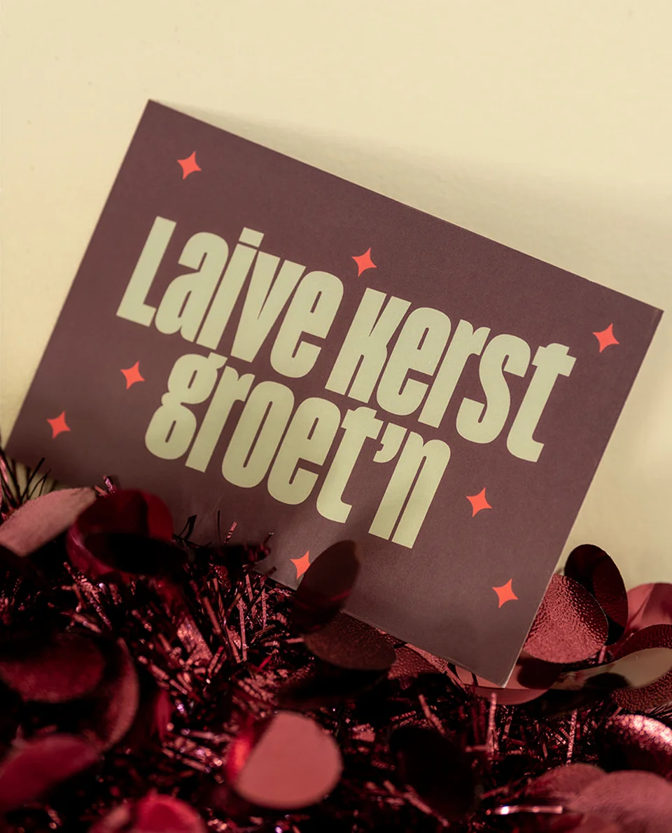 heyday-wenskaarten-krt0221-laive kerst groet’n-02 Heyday - Wenskaart - Kerstkaart - Groningse kaart - Laive kerst groet'n