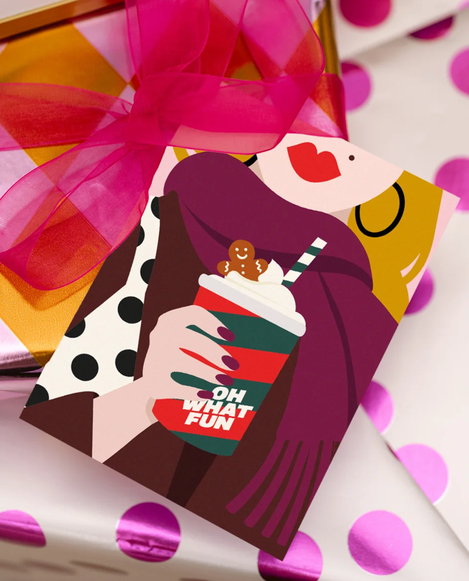 Heyday - Wenskaart - Kerstkaart - Coco - Warme chocolademelk - Blonde vrouw