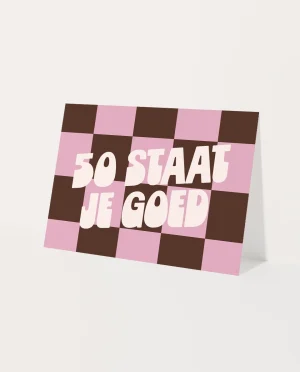 Heyday - Wenskaart - Verjaardagskaart - Leeftijdskaart - 50 staat je goed - Abraham - Sarah